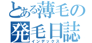 とある薄毛の発毛日誌（インデックス）