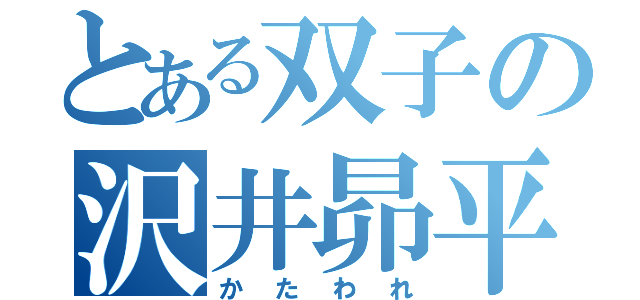 とある双子の沢井昴平（かたわれ）