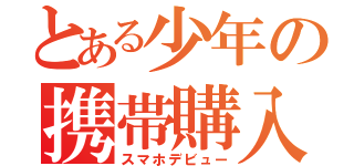 とある少年の携帯購入（スマホデビュー）