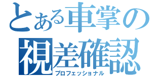 とある車掌の視差確認（プロフェッショナル）