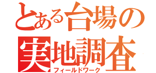 とある台場の実地調査（フィールドワーク）