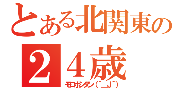 とある北関東の２４歳（モロボシダン（´＿Ｊ｀））