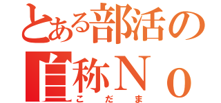 とある部活の自称Ｎｏ．１（こだま）