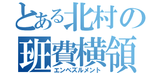 とある北村の班費横領（エンベズルメント）