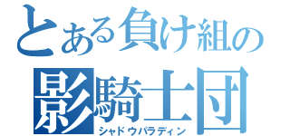 とある負け組の影騎士団（シャドウパラディン）