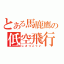 とある馬鹿鷹の低空飛行（じさつこうい）