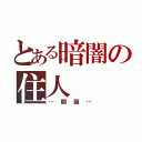 とある暗闇の住人（…闇猫…）