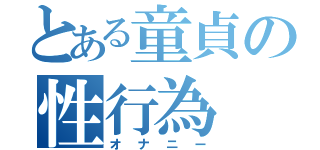 とある童貞の性行為（オナニー）