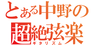 とある中野の超絶弦楽（ギタリズム）