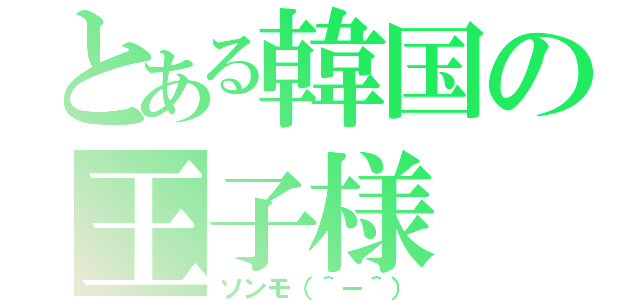 とある韓国の王子様（ソンモ（＾－＾））