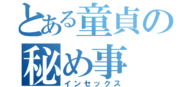 とある童貞の秘め事（インセックス）