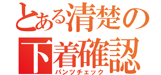 とある清楚の下着確認（パンツチェック）