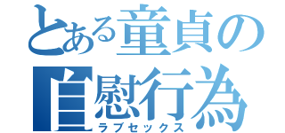 とある童貞の自慰行為（ラブセックス）