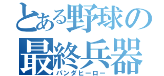 とある野球の最終兵器（パンダヒーロー）