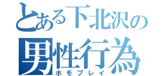 とある下北沢の男性行為（ホモプレイ）