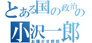 とある国の政治家の小沢一郎（お騒がせ野郎）