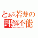 とある若芽の理解不能（ばかにしてんのか？）