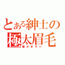 とある紳士の極太眉毛（飯がまずい）