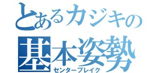 とあるカジキの基本姿勢（センターブレイク）