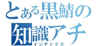 とある黒鯖の知識アチャ（インデックス）