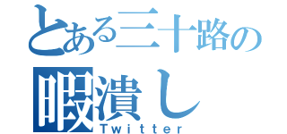 とある三十路の暇潰し（Ｔｗｉｔｔｅｒ）