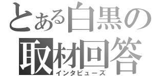 とある白黒の取材回答（インタビューズ）