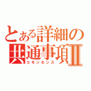 とある詳細の共通事項Ⅱ（コモンセンス）