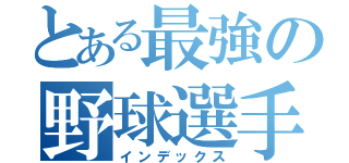 とある最強の野球選手（インデックス）