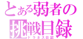 とある弱者の挑戦目録（ドラネス日記）