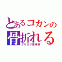 とあるコカンの骨折れる（ガリガリ探検隊）