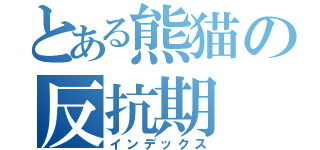 とある熊猫の反抗期（インデックス）