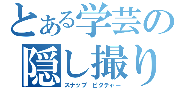 とある学芸の隠し撮り（スナップ　ピクチャー）