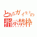 とあるガイ生主の指示禁枠（アドバイス）