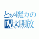 とある魔力の呪文開放（インデックス）