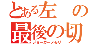 とある左の最後の切り札（ジョーカーメモリ）