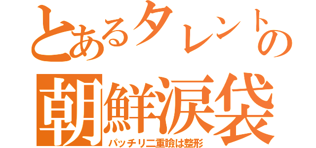 とあるタレントの朝鮮涙袋（パッチリ二重瞼は整形）