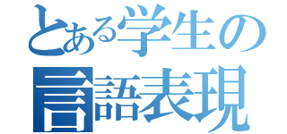 とある学生の言語表現（）