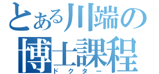 とある川端の博士課程進学（ドクター）