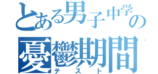 とある男子中学生の憂鬱期間（テスト）