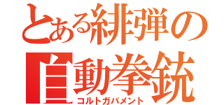 とある緋弾の自動拳銃（コルトガバメント）