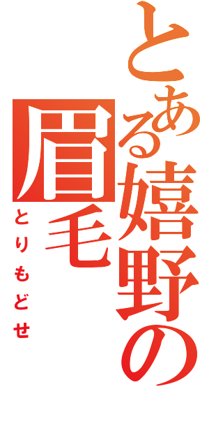 とある嬉野の眉毛（とりもどせ）