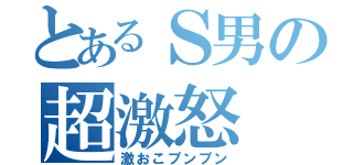 とあるＳ男の超激怒（激おこプンプン）