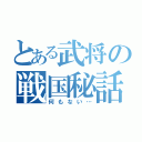 とある武将の戦国秘話（何もない…）