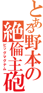 とある野本の絶倫主砲（ビッグマグナム）