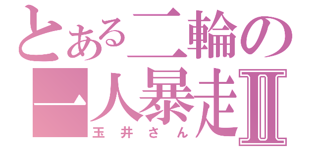 とある二輪の一人暴走Ⅱ（玉井さん）