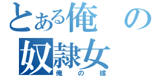 とある俺の奴隷女（俺の嫁）