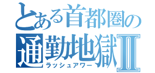 とある首都圏の通勤地獄Ⅱ（ラッシュアワー）