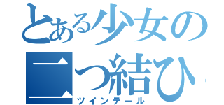 とある少女の二つ結ひ（ツインテール）