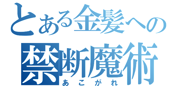 とある金髪への禁断魔術（あこがれ）