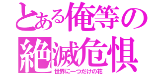 とある俺等の絶滅危惧種（世界に一つだけの花）